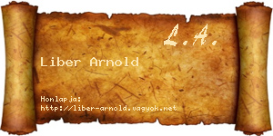 Liber Arnold névjegykártya